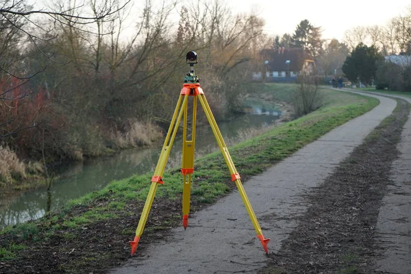 Equipment for marking the territory and construction. Land surveying plays a vital role in the construction, development, and environmental processes of projects. Berlin, Germany