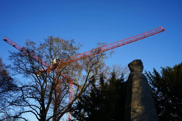 Memorial Victims Koepenick Blood Week Backdrop Tower Cranes 12555 Berlin — Foto Stock