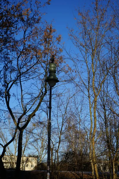 Street Lamp Side Road Berlin Germany — Stockfoto