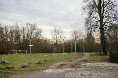 Nature recreation area for Berliners in the vicinity of the Wuhle River in January. Berlin, Germany