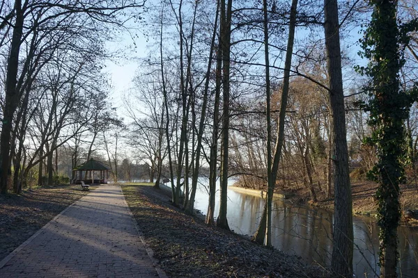 Samenvloeiing Van Smalle Rivier Wuhle Brede Rivier Spree Berlijn Duitsland — Stockfoto