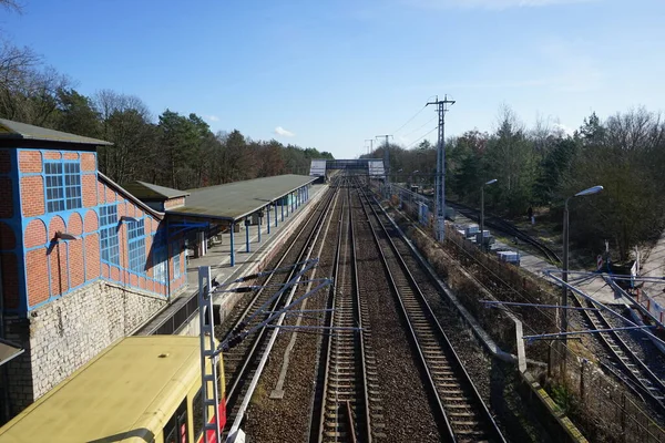 Blick Auf Den Bahnhof Von Der Brücke Aus Februar Berlin — Stockfoto