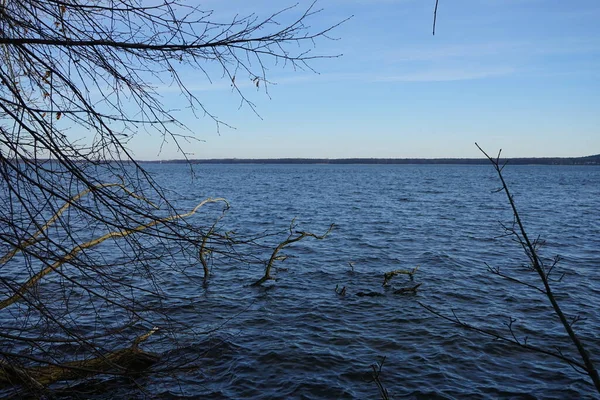 Veduta Del Lago Grosser Mueggelsee Della Vegetazione Circostante Febbraio 12559 — Foto Stock