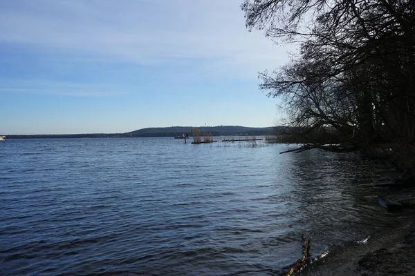 Vista Lago Grosser Mueggelsee Vegetação Circundante Fevereiro 12559 Berlin Alemanha — Fotografia de Stock
