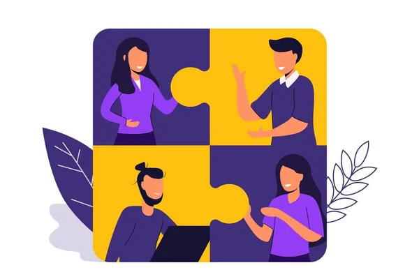 Gezamenlijk Teamwork Startup Medewerkers Doelstelling Denken Infographic Puzzle Samenwerken Door — Stockvector
