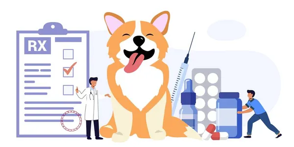 Veterinaria Veterinaria Para Mascotas Clínica Animal Píldoras Para Perros Icono — Vector de stock