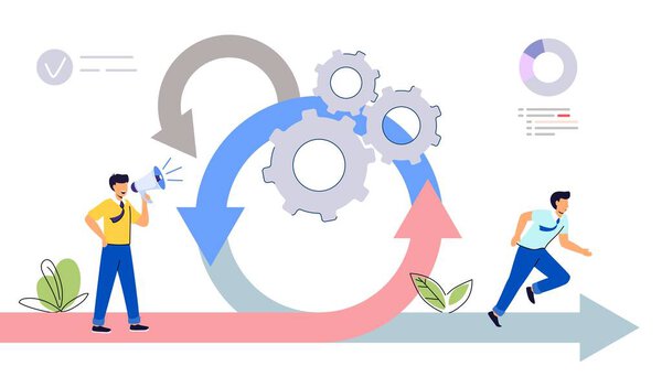 Agile development methodology business concept Agile life cycle for software development diagram Effective teamwork for project sprint Adaptive programming rule cycle and process management strategy