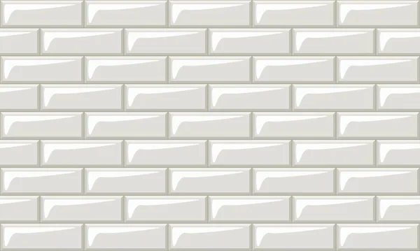 Subway Tiles Horizontal White Background Metro Brick Decor Seamless Pattern — 图库矢量图片