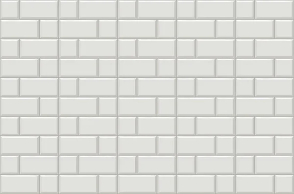 Subway Tiles Horizontal White Background Metro Brick Decor Seamless Pattern — 图库矢量图片