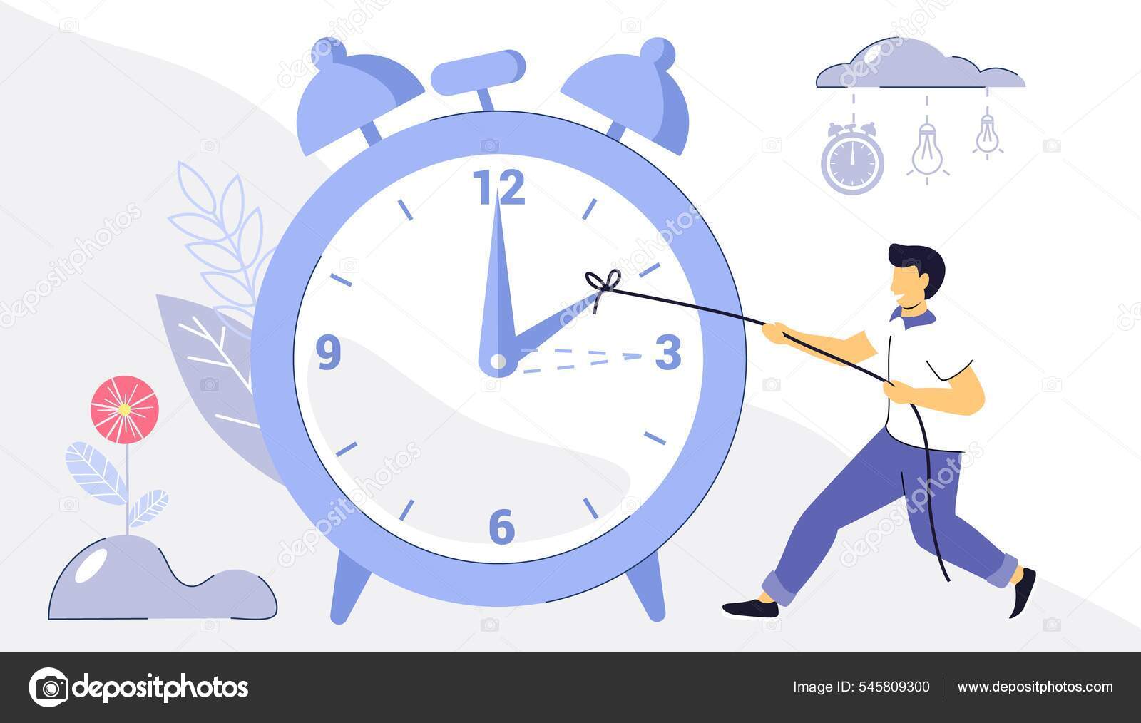Spring Forward Fall Back Alarm Clocks Daylight Saving Time Banner Stock
