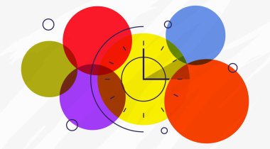 İleri sıçra ve geri düş alarm saatleri Gün Işığı Tasarruf Zamanı afişi Web, bayrak, e-posta arka plan vektör ilüstrasyonu için modern düz tasarım