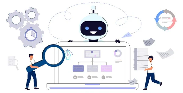 Workflow Automation Workforce Organisation Och Ledning Affärstillväxt Vägar Abstrakt Koncept Vektorgrafik