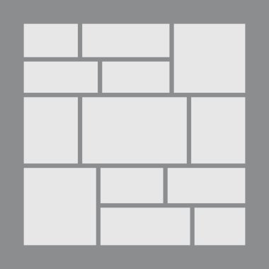 Kolaj fotoğraf çerçeveleri şablonları. Vektör illüstrasyonu.