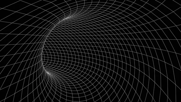 Soyut tünel. Vektör solucan deliği 3B Koridor örgüsü