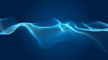 Soyut ses parçacıkları dalgası. Müzik için dengeleyici. Sinyal iletimi. Üç Boyut