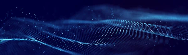 Digital Technology Futuristic Background Glowing Particles Motion Large Amount Data — Stock Photo, Image