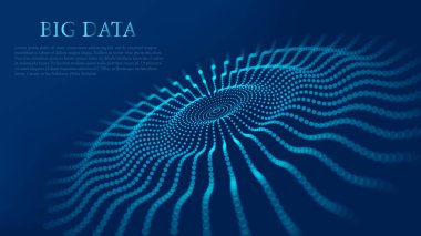 Accumulation and transmission of data. Artificial intelligence visualization. Vector illustration.