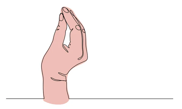 Geste de la main italienne pour l'expression. Une illustration vectorielle de dessin en ligne continue du bras de cône — Image vectorielle