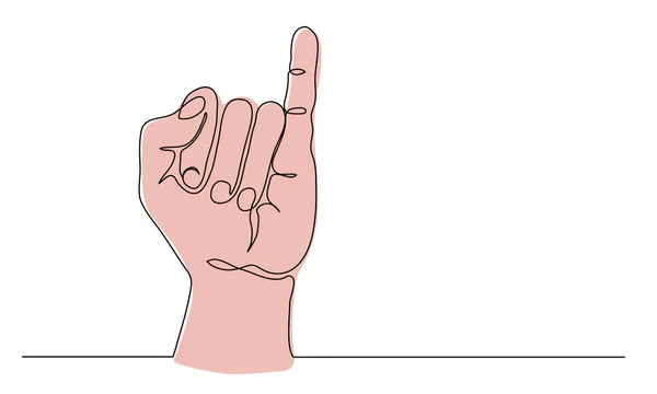 Little finger up vector sign. Hand gesture with pinky meaning i swear or promise. One continuous line art drawing vector illustration of pinky up — Stock Vector