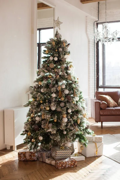 Interior de Navidad en estilo retro. — Foto de Stock