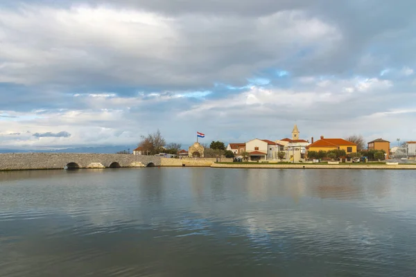 Hermosa Vista Ciudad Nin Dalmacia Croacia — Foto de Stock