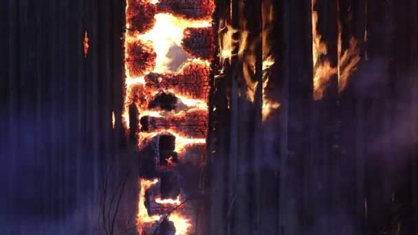 Burning House Old Wood House Burning Fire — Wideo stockowe