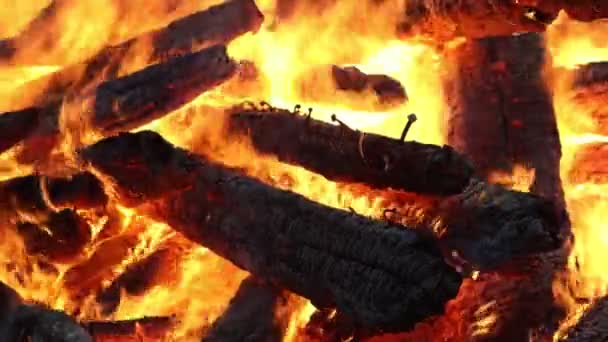 Burning House Old Wood House Burning Fire — Stockvideo