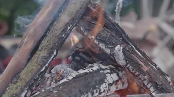 Oheň Hoří Pozadí Tichého Večera Obrázek Pro Meditaci — Stock video