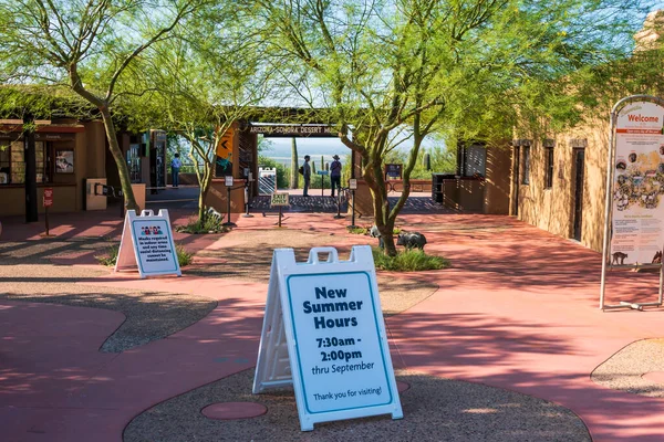 Arizona-Sonora Çöl Müzesi 'nin önündeki yeni yaz tabelası