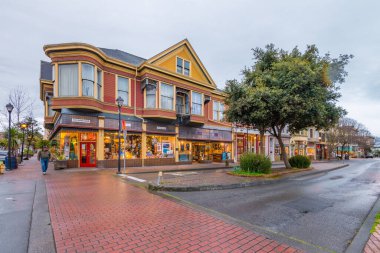 Eureka California, ABD, Şafakta ünlü şehir merkezi.
