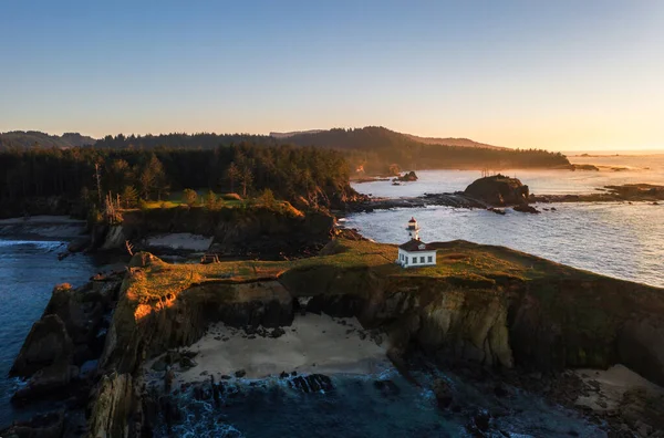 Cape Arago Lighthouse Oregon Coast Também Visto Foto Shore Acres — Fotografia de Stock