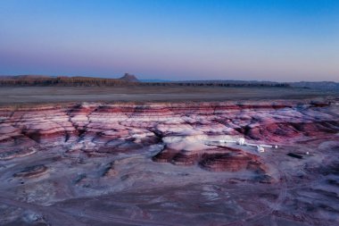 Mars Research Station area in desert near Hanksville, Utah. Factory butte in distance. 