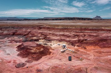 Hanksville Utah USA - May 4, 2021 Panorama of the Mars Desert Research Station. MDRS is the second of four planned simulated Mars surface exploration habitats