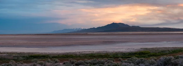 Sunrise Great Salt Lake Utah Drought Low Water Level Environmental —  Fotos de Stock