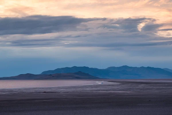 Sunrise Great Salt Lake Utah Drought Low Water Level Environmental —  Fotos de Stock