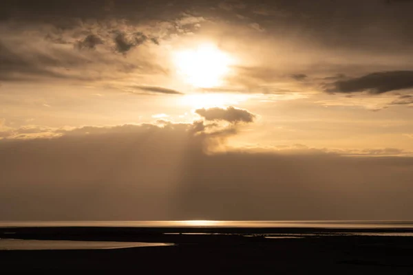 Дивовижний Захід Сонця Великому Солоному Озері Юта Сша — стокове фото