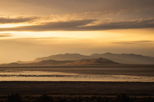 Amazing Sunset Great Salt Lake Utah Usa —  Fotos de Stock