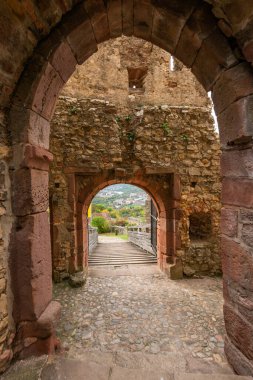 Old gate of the Roetteln Castle in Loerrach, Germany. 