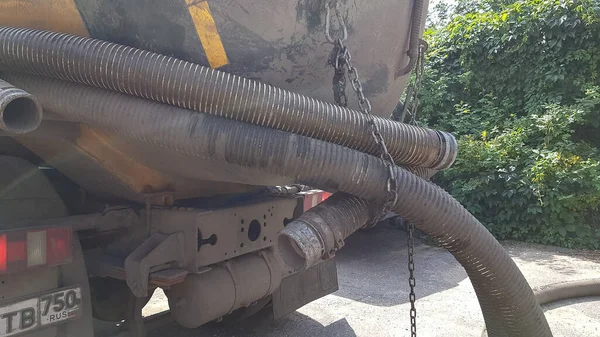 Imagen Los Nodos Máquina Bombeo Para Bombear Tanque Séptico Alcantarillado — Foto de Stock