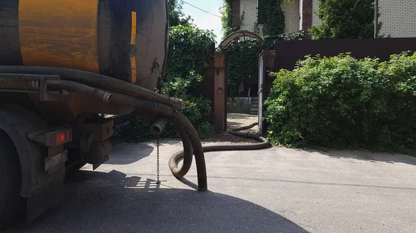 Imagen Los Nodos Máquina Bombeo Para Bombear Tanque Séptico Alcantarillado — Foto de Stock