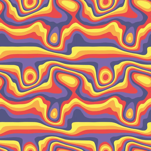Абстрактний Безшовний Візерунок Хвилями Веселковими Кольорами Рука Намальована Векторна Ілюстрація — стоковий вектор