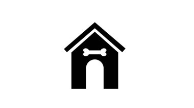 Köpek Evi Simgesi. Vektör izole edilebilir siyah beyaz illüstrasyon