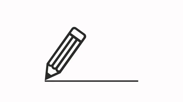 Ceruza Rajzol Egy Vonalat Vector Elszigetelt Fekete Fehér Szerkeszthető Ikon — Stock Vector