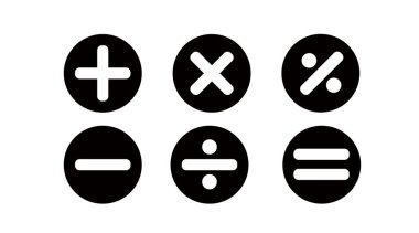 Matematik Sembol Kümesi. Vektör izole edilebilir düz illüstrasyon