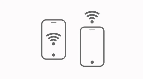 Smartphone Wifi Icon Set Conjunto Iconos Editables Aislados Vectoriales — Vector de stock