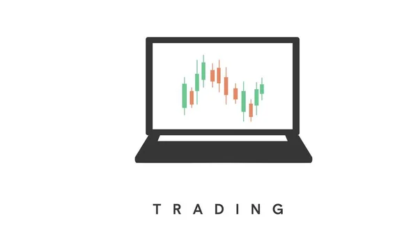 Ikoon Verhandelen Vector Isoalted Bewerkbaar Trading Icoon Met Een Laptop — Stockvector