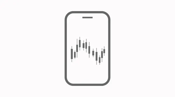 Smartphone Trading Icon Vector Isolated Editable Flat Illustration — Stock Vector