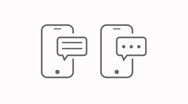 Akıllı Telefon Mesaj Simgesi Ayarlandı Vektör Düzenlenebilir Izole Illüstrasyon — Stok Vektör