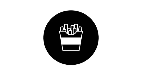 Піктограма Картоплі Фрі Векторна Чорно Біла Ізольована Ілюстрація — стоковий вектор