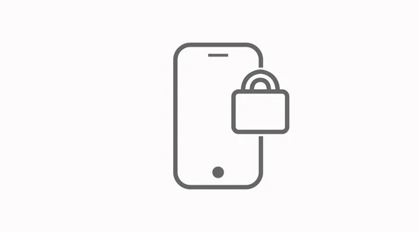 Smartphone Lock Icon Vektoreditierbare Isolierte Flache Illustration — Stockvektor